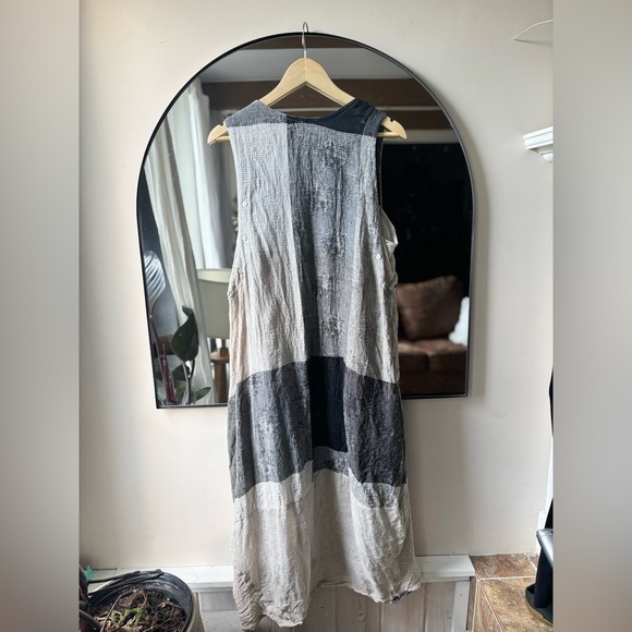 1124 BANANA BLUE Australian made linen maxi dress | side large - Picture 9 of 13